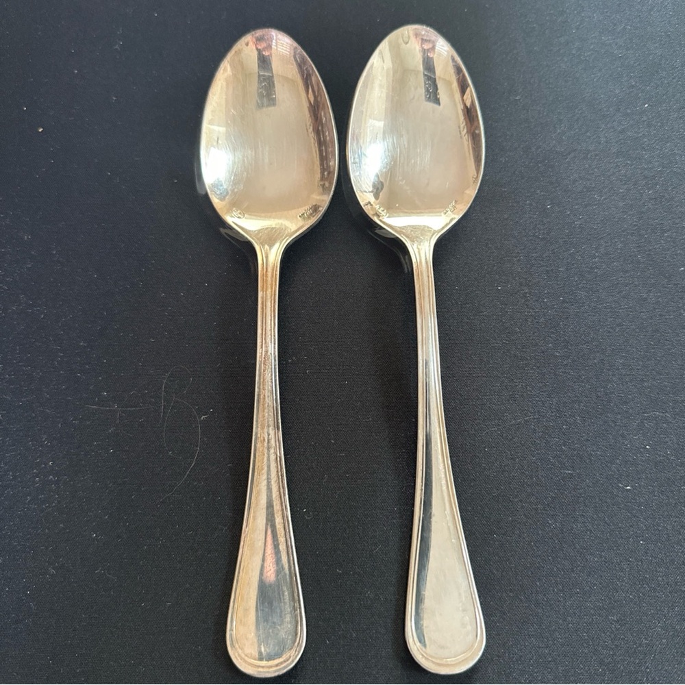 Sambonet Contour Oval Soup Spoon Silver Plate 18/10 Stainless Steel 8” Italy